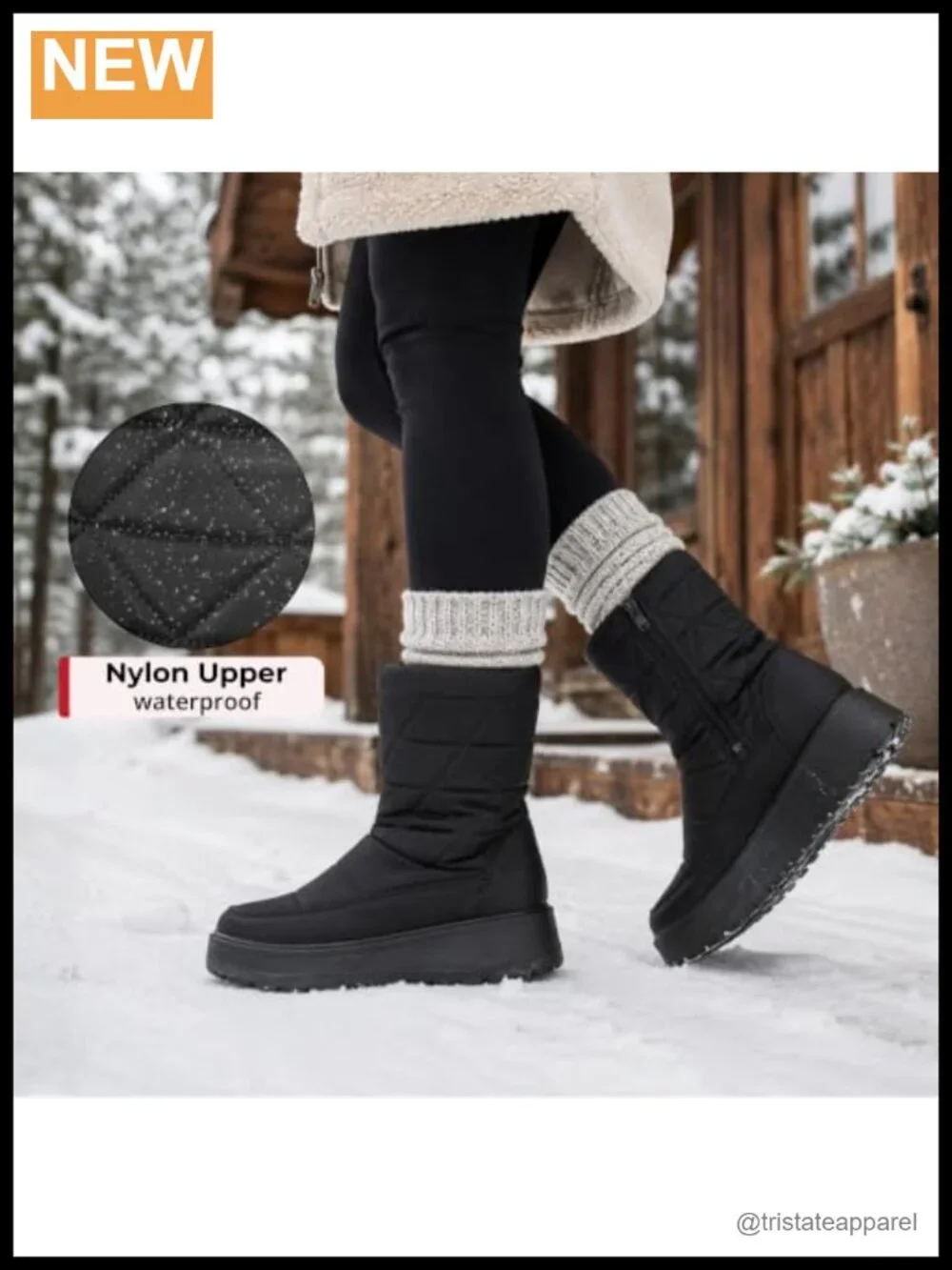 Waterproof Winter Snow Boots Faux Fur Lined Anti-Slip
